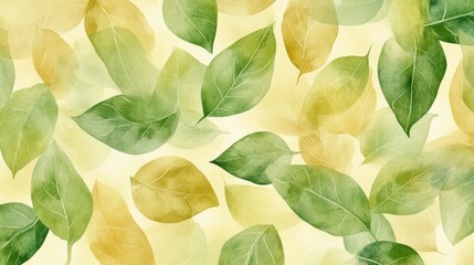 Poster - Create seamless watercolor leaves design in earthy tones for art projects nature-inspired background digital art serene environment aesthetic concept