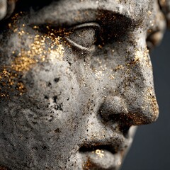 Poster - Detailed close-up of a pointillism style sculpture featuring intricate textures and sparkling accents