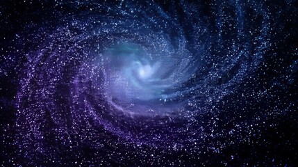 Poster - Swirling galaxy depicted in pointillism style showcasing cosmic colors and swirling gas clouds