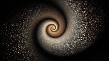 Poster - Swirling pointillism artwork capturing a cosmic spiral during a silent night