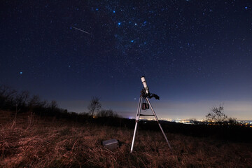 Wall Mural - astronomical telescope for observing stars, planets, moon and other celestial objects.