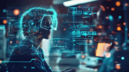 Poster - data processing and analysis by scientists in a modern research lab environment, data processing ove