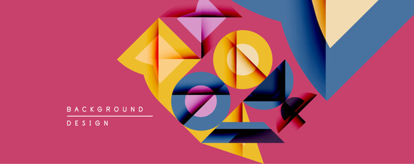Leinwandbilder - abstract geometric composition. overlapping shapes create dynamic visual interest. warm yellows, coo
