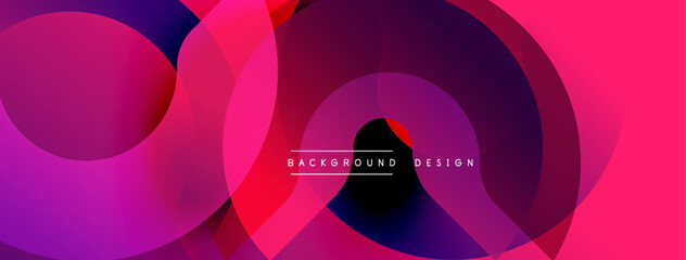 Leinwandbilder - Abstract vibrant layers create dynamic composition. Pink, purple hues blend, forming fluid shapes. Modern design element for backgrounds.