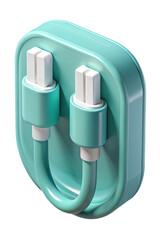 Poster - An eye-catching illustration showcasing a modern 3d plastic-style icon on a transparent background of a cable organizer