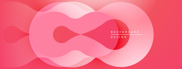 Poster - Abstract pink design. Overlapping circles create infinity symbol, smooth gradients, modern aesthetic. Minimalist background texture.