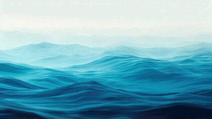 Poster - Serene Ocean Waves with Gentle Ripples and Soft Light at Dawn in Beautiful Shades of Blue and Teal 4k video footage