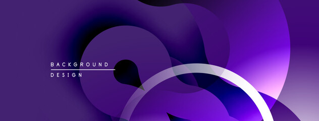 Poster - Abstract purple design features flowing shapes, gradients, curves. Modern aesthetic suitable for digital backgrounds, presentations.