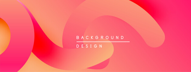 Aufkleber - Abstract fluid shapes, warm color palette. Gradient background creates modern design. Minimalist aesthetic, suitable for digital projects.