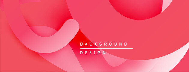 Aufkleber - Abstract pink background. Overlapping shapes create dynamic visual effect. Modern design suitable for various projects. Smooth gradients present.