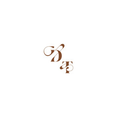  elegant curve monogram DT wedding logo concept bold and hairline initial letter