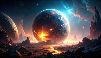 Poster - Galactic Catastrophe: A Dyson Sphere in Tragic Collapse