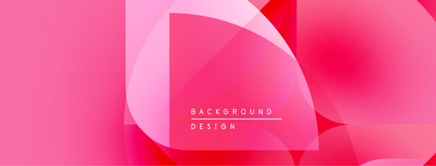 Aufkleber - Abstract pink background. Overlapping shapes create modern design. Gradient colors provide visual interest, smooth transitions.