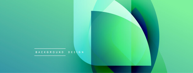 Poster - Abstract gradient shapes overlap, creating vibrant teal background. Modern design element for digital projects. Smooth transitions, clean aesthetic.
