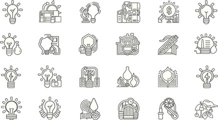 Poster - Vector icon set of diverse business, web, and animal symbols, illustrations for modern design strategy