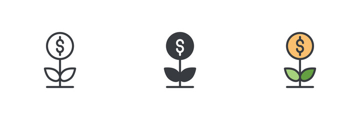 Aufkleber - Financial growth different style icon set