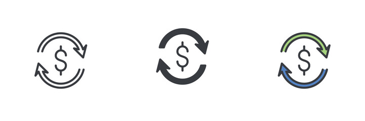 Aufkleber - Money transfer different style icon set