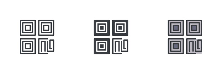 Aufkleber - QR code or digital payment different style icon set