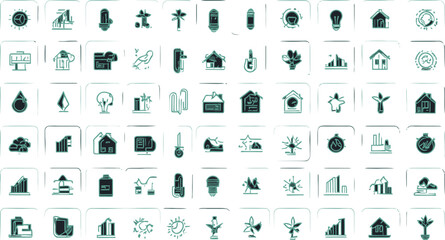 Poster - Web design icon set: modern vector symbols for internet business
