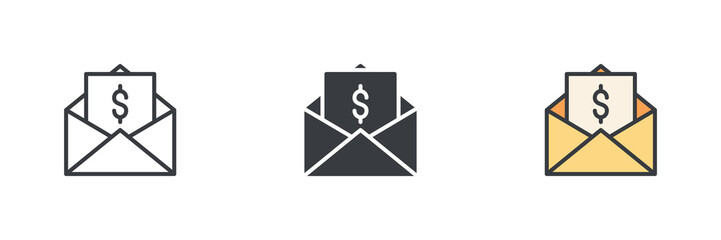 Aufkleber - Financial correspondence different style icon set