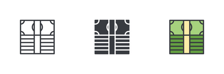 Aufkleber - Stacks of money different style icon set
