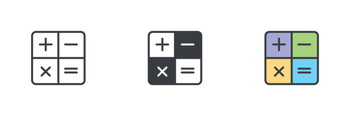 Aufkleber - Calculator buttons different style icon set
