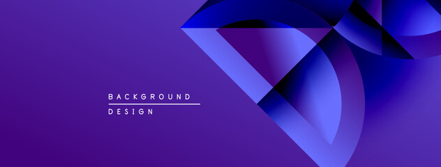 Aufkleber - Abstract purple gradient design. Geometric shapes overlap creating dynamic visual effect. Modern background suitable for presentations.