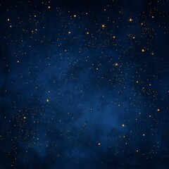 Poster - Vast night sky filled with golden stars sparkling against a deep blue background