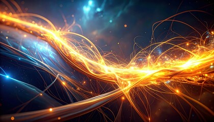 Poster - Abstract Cosmic Strings Depicting Theoretical Physics Concepts