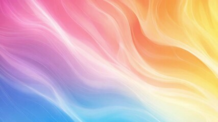 Poster - Soft Abstract Waves in Pink, Orange, Yellow, and Blue Gradients with Smooth Flowing Lines for a Dreamy Background 4k video footage