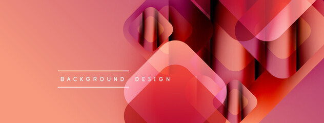 Aufkleber - Abstract geometric shapes overlap, creating vibrant gradients. Warm colors dominate design, suggesting modern aesthetic.
