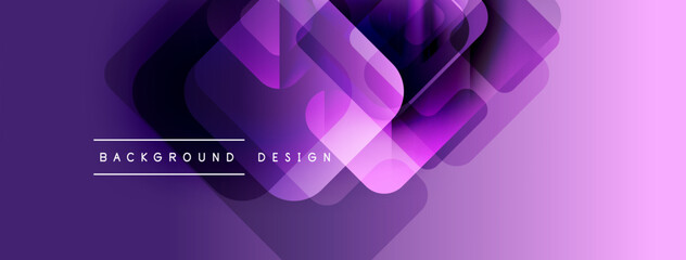 Poster - Abstract purple layers create modern background. Gradient hues blend, forming dynamic visual texture. Minimalist design elements present sleek aesthetic.