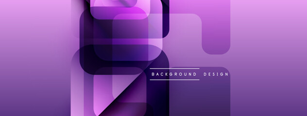 Poster - Abstract purple background. Overlapping rectangles create dynamic visual effect. Modern design elements present sleek aesthetic.
