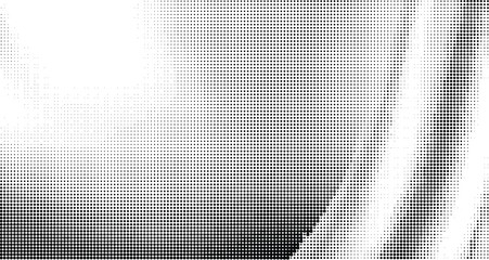Wall Mural - Abstract wave halftone pattern. Black and white vector illustration	