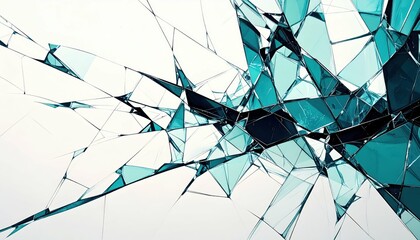 Poster - Fragmented Abstract Art of Shattered Glass in Delicate Design