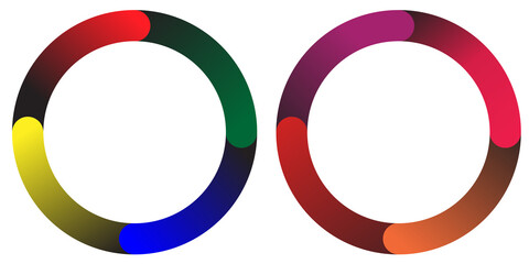 Poster - Colorful Circular Frames With Vibrant Gradient Effects for Picture Frame Overlay Designs Isolated on a Transparent or White Background