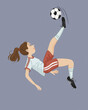 © Westend61 - Illustration of a female athlete performing a soccer kick