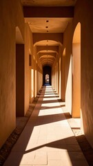 Poster - Serene Hallway with Stark Shadows in Desert Canyon at Midday