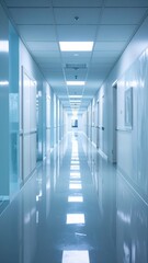 Poster - Impressive Ice Hallway Reflecting Cold Light in Modern Architecture