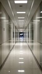 Poster - Endless Reflections in a Mirrored Hallway with Distorted Shapes