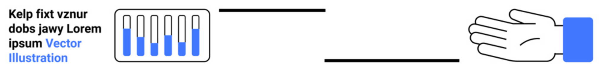 Poster - hand extending toward a data module with vertical bars representing information flow. ideal for tech