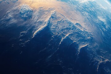 Poster - Breathtaking sunrise over Earth as seen from a space satellite showcasing celestial beauty, Beautiful sunrise on earth, view from space satellite Some elements are from