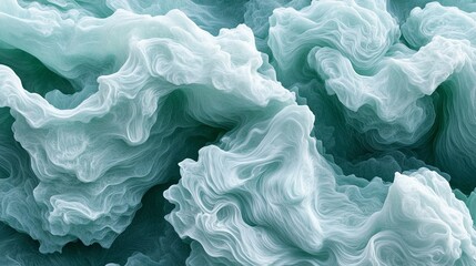 Poster - Abstract Swirling Pattern in Teal and White