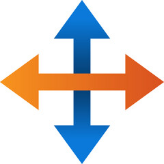 Poster - Four Arrows Pointing Up, Down, Left, and Right Directional Icon