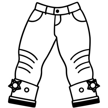 Faded Jeans with Roller Skate Patches – Vector on White