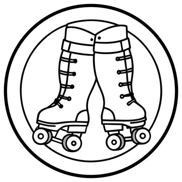 Faded Jeans with Roller Skate Patches – Vector on White