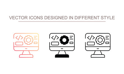 Web Coding icon design with white background stock illustration