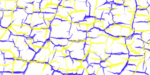 Aufkleber - Abstract pattern featuring cracks in shades of yellow and blue against a white background artistic textured design