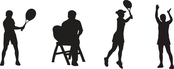 tennis players silhouettes a scalable design for sports branding and logos