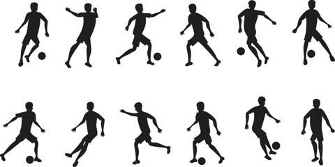 soccer player silhouettes a scalable graphic for sports design branding